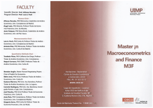 Master ¡n Macroeconometrics and Finance M3F UIMP