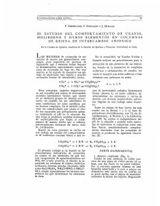 iii. estudio del comportamiento de uranio, molibdeno y otros