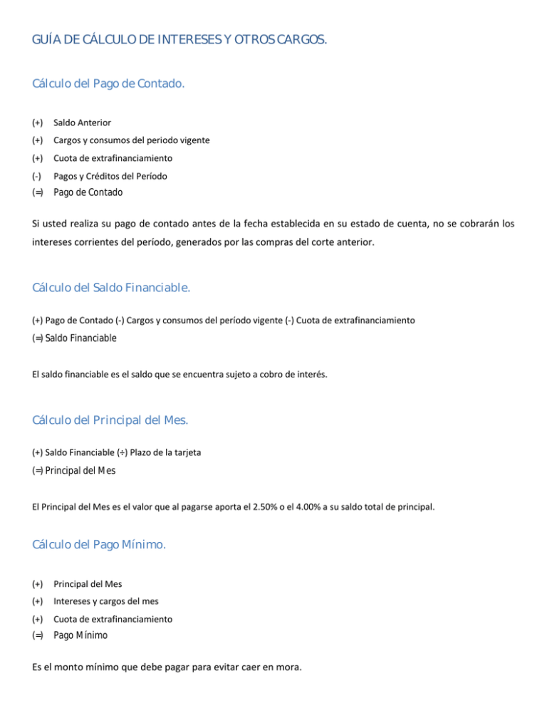 Gu a De C lculo De Intereses Y Otros Cargos 