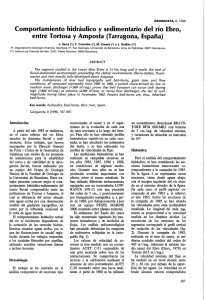 Comportamiento hidráulico y sedimentario del río Ebro, entre