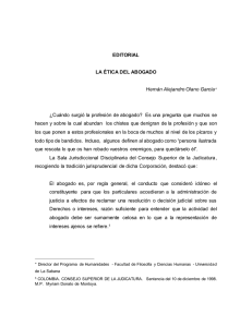 EDITORIAL LA ÉTICA DEL ABOGADO Hernán Alejandro Olano