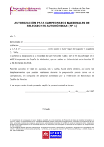 Autorización Campeonato - Federación de Baloncesto de Castilla