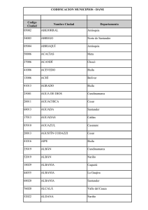 CODIFICACION MUNICIPIOS