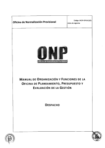 MOF de la Oficina de Planeamiento, Presupuesto y Evaluación de la