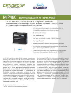 MIP480 Impresoras Matriz de Punto Móvil