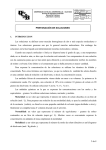 PREPARACIÓN DE SOLUCIONES - Ucab Guayana