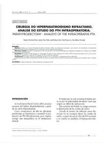 cirurgia do hiperparatiroidismo refractario. analise do estudo do pth