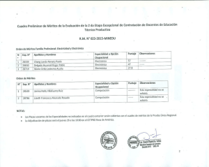 Cuadro Preliminar de Méritos de la Evaluación de la 2 da Etapa