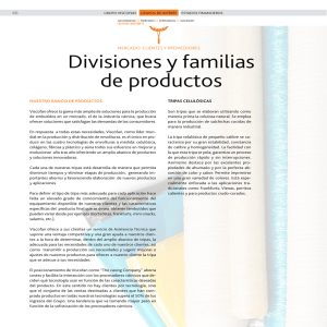 Divisiones y familias de productos