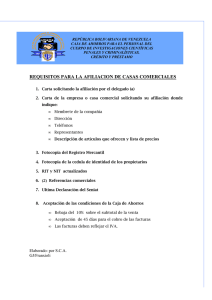 requisitos para la afiliacion de casas comerciales