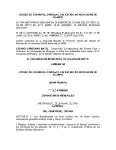 Código de Desarrollo Urbano del Estado de Michoacán de Ocampo