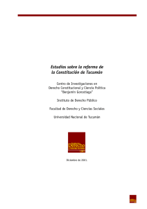 Estudios sobre la reforma de la Constitución de Tucumán