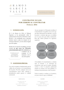 CONTRATOS NULOS POR ERROR AL CONTRATAR Febrero 2016