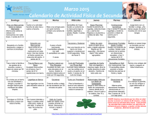 Marzo 2015 Calendario de Actividad Física de