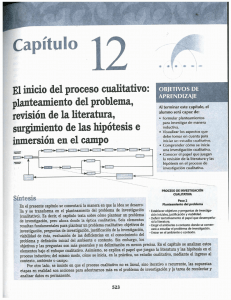 El inicio del proceso cualitativo: OBJETIVOS DE