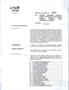Decreto Alcaldicio n.&deg;460 - Municipalidad de Lo Prado
