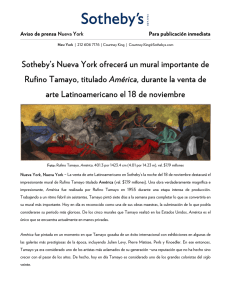 Sotheby`s Nueva York ofrecerá un mural importante de Rufino