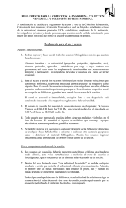 Reglamento para el uso y acceso - Biblioteca "Florentino Idoate SJ"
