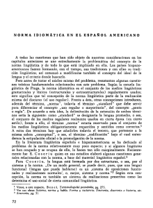 NORMA IDIOMÁTICA EN EL ESPAÑOL AMERICANO A todas las