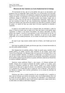 8. Discurso de José Antonio en el acto fundacional de la Falange.