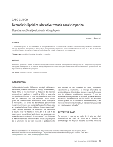 Necrobiosis lipo  dica ulcerativa tratada con ciclosporina