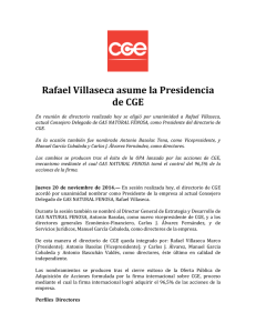 Rafael Villaseca asume la Presidencia de CGE