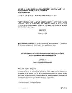 Ley de Adquisiciones, Arrendamientos y Contratación de Servicios