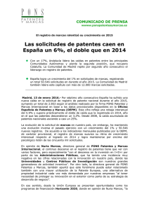 Las solicitudes de patentes caen en España un 6%, el