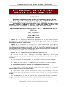 reglamento del servicio de agua y drenaje para el distrito