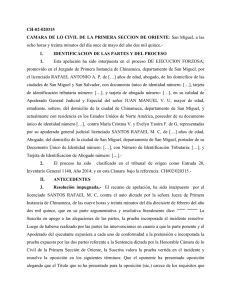 CH-02-020315 CAMARA DE LO CIVIL DE LA PRIMERA SECCION