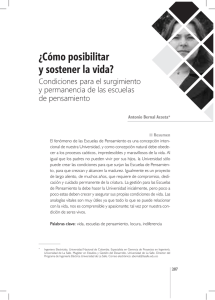 ¿Cómo posibilitar y sostener la vida? - Revistas