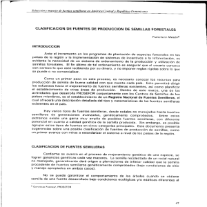 CLASIFICACION DE FUENTES DE PRODUCCIÓN DE SEMILLAS