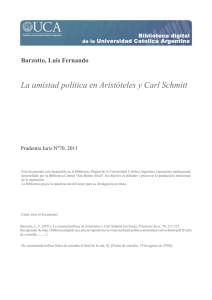 La amistad política en Aristóteles y Carl Schmitt