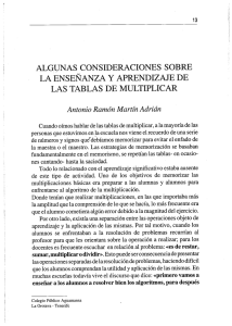 algunas consideraciones sobre la enseñanza y aprendizaje de las