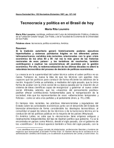 Tecnocracia y política en el Brasil de hoy