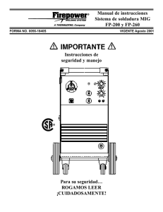 Manual de instrucciones Sistema de soldadura MIG FP-200 y FP-260