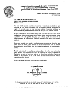 Comisión Especial encargada de vigilar el correcto uso de los