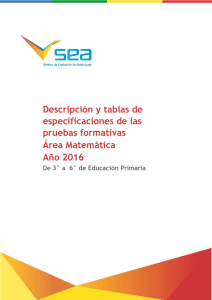 Descripción de la prueba formativa de Matemática 2016