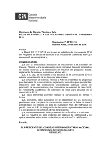 Comisión de Ciencia, Técnica y Arte Resolución P. Nº 351/16
