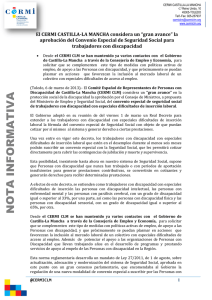nota informativa cermiclm conv seg social - CERMI Castilla