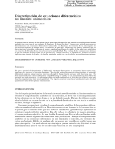 Discretización de ecuaciones diferenciales no lineales unimodales