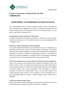 comunicado registradas 179.536 empresas activas en galicia