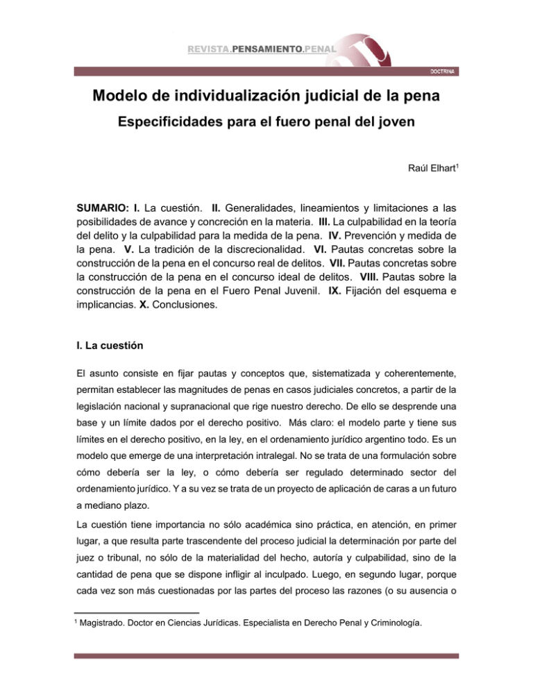 Modelo De Individualización Judicial De La Pena