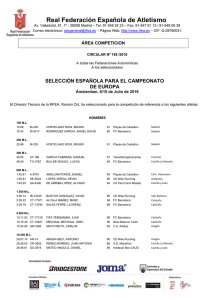 selección española - Real Federación Española de Atletismo