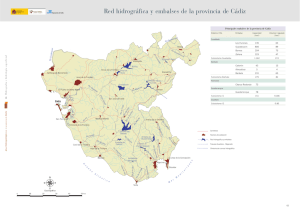 Mapa Red hidrográfica y embalses de la provincia de Cádiz