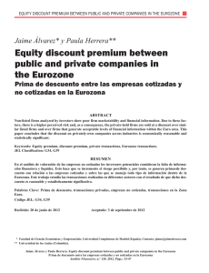Equity discount premium between public and private companies in