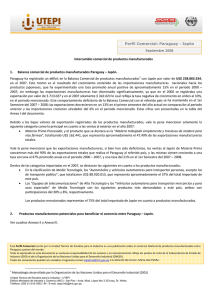 Intercambio comercial de productos manufacturados 1. Balance