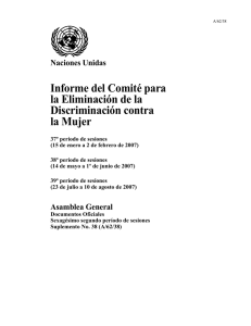 Informe del Comité para la Eliminación de la