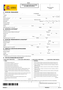 Solicitud de autorización para trabajar (LO 4/2000 y RD 557/2011