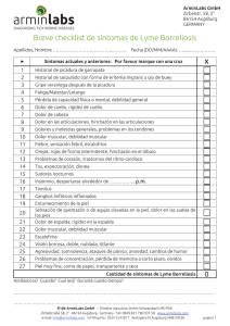 Breve checklist de síntomas de Lyme Borreliosis